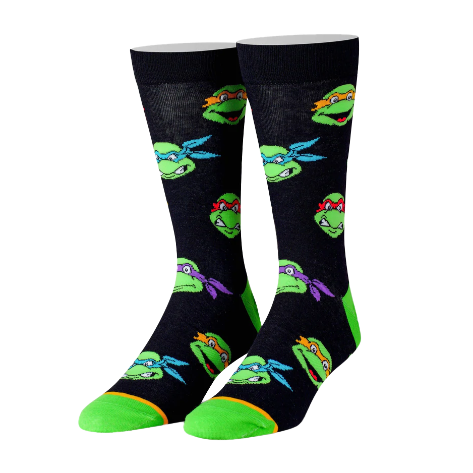 TMNT Retro Turtle Heads Socks