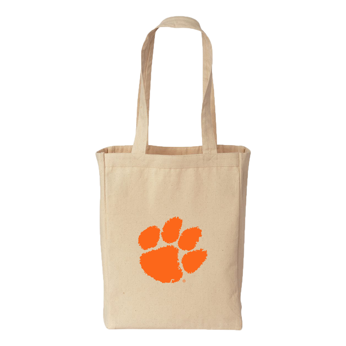 Clemson Natural Canvas Tote Bag with Paw