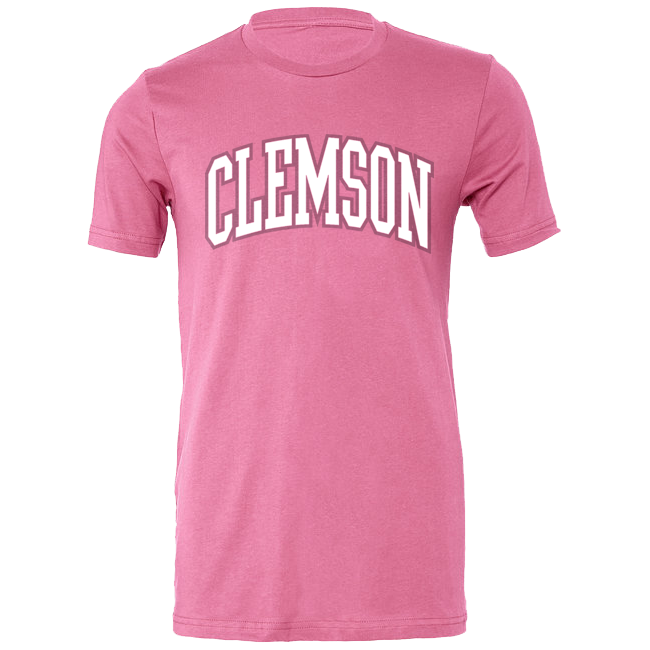 Clemson City Tall Arch Tee - Charity Pink