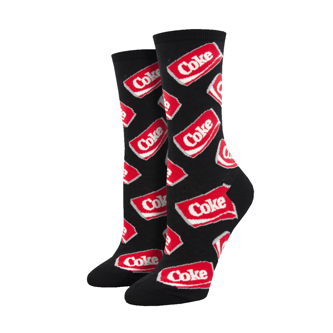 Coke Cans Socks - Black - Womens