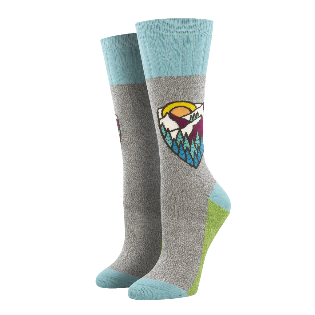 Outlands - Women&#39;s AtomicChild &quot;Mountain Top&quot; Socks - Light Gray