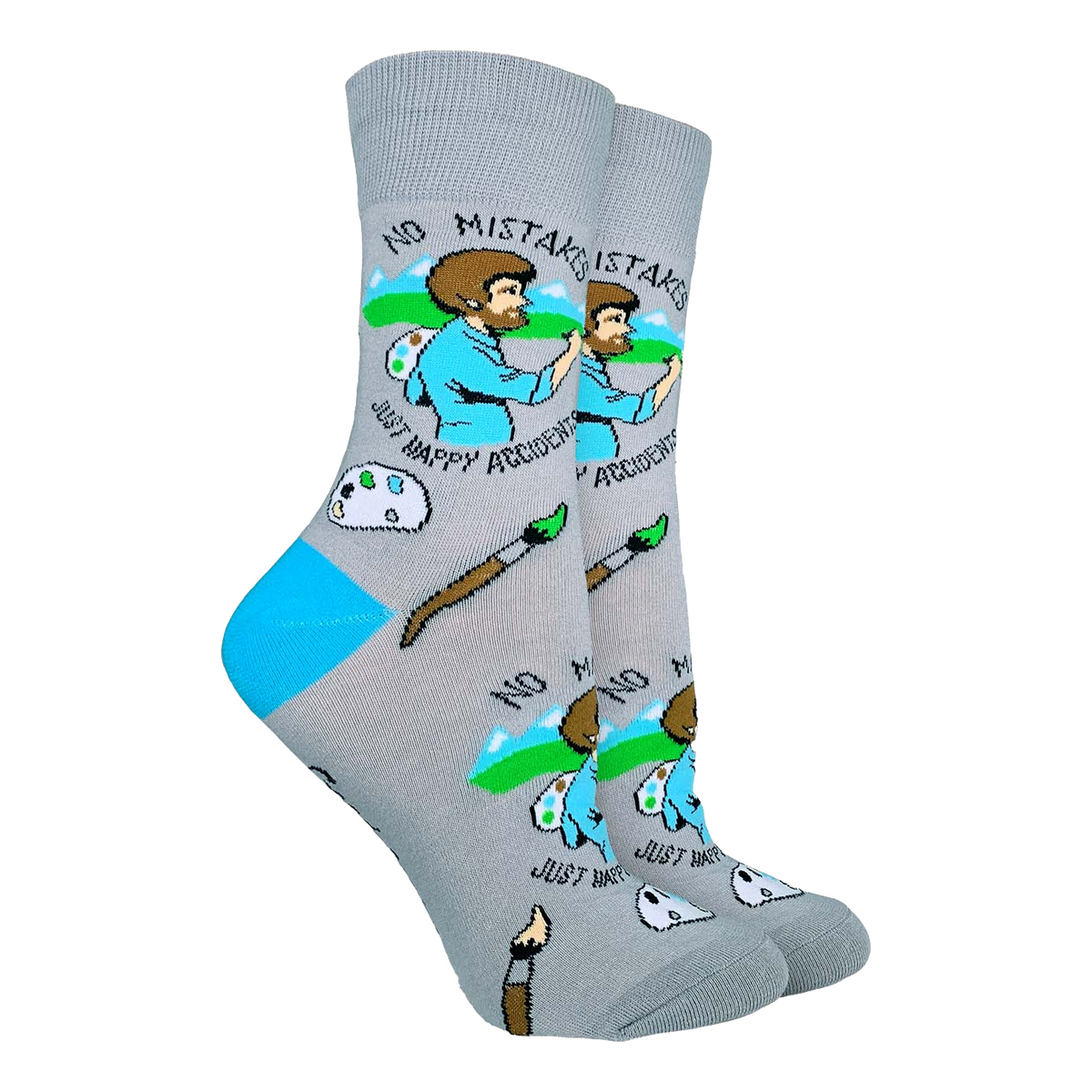 Bob Ross Happy Accident Socks - Womens