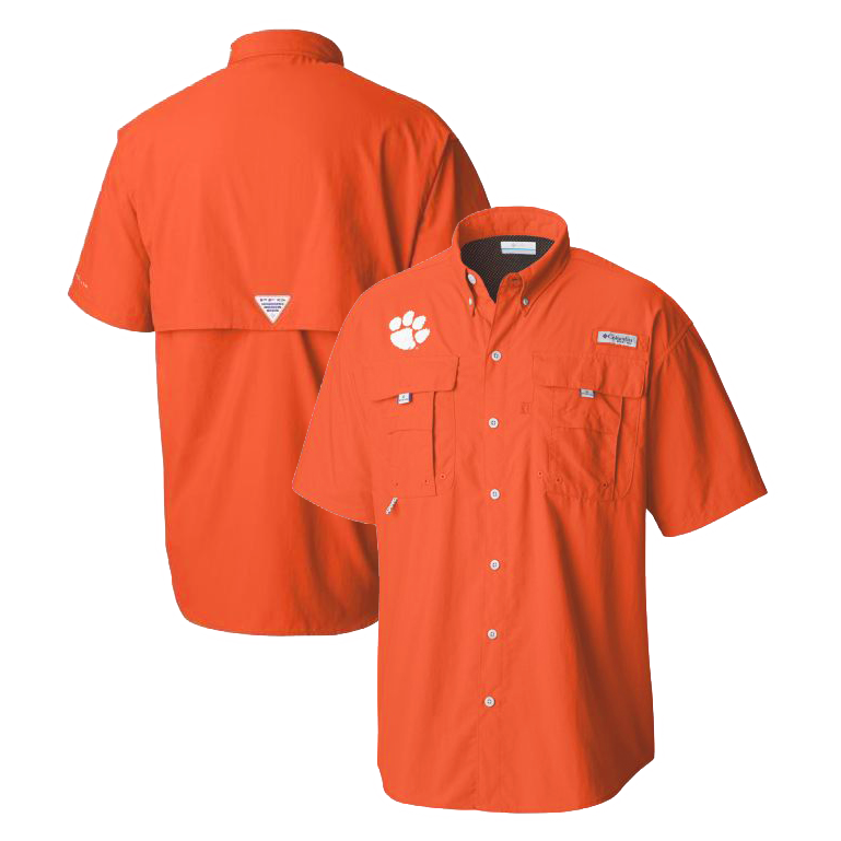 Columbia, Shirts, Columbia Pfg Mens Fishing Shirt Size Medium Orange  Pockets Outdoor Lightweight