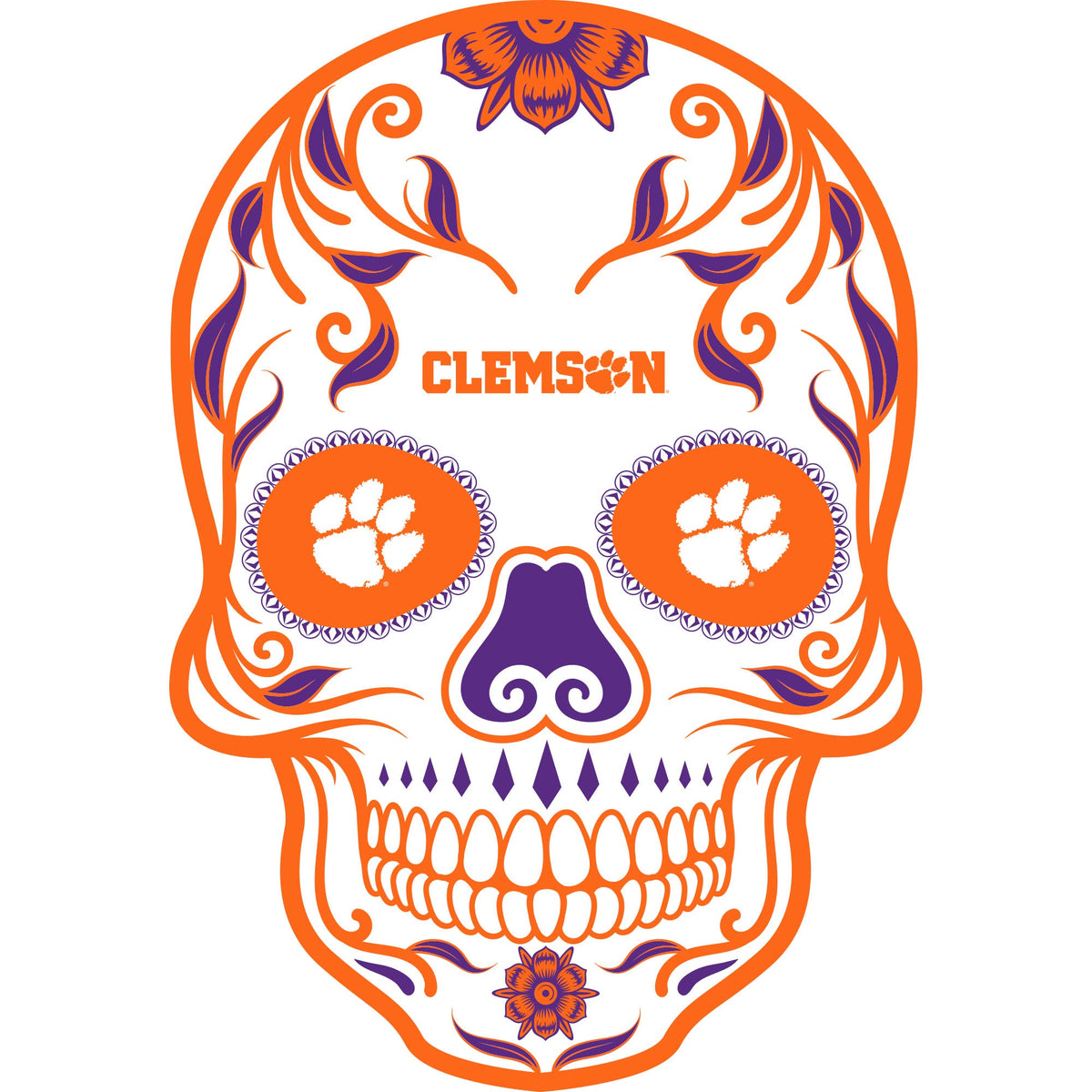Clemson Tigers: Skull Foam Core Cutout - Officially Licensed NCAA Big Head