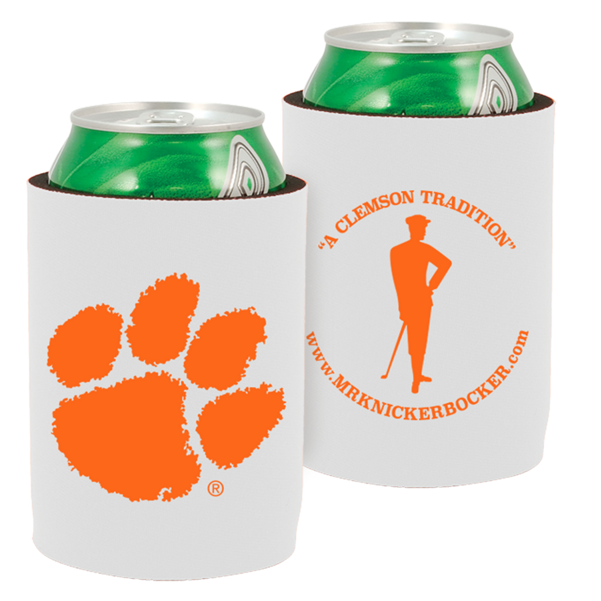 Knickerbocker Koozie with Paw - White