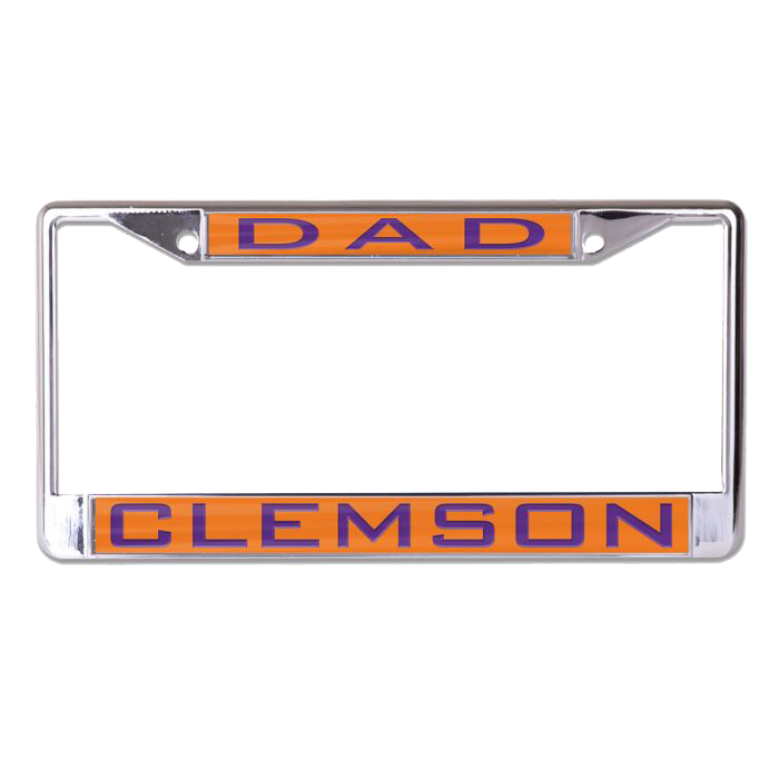 Clemson Tigers &quot;Dad&quot; Car Tag Frame Metallic