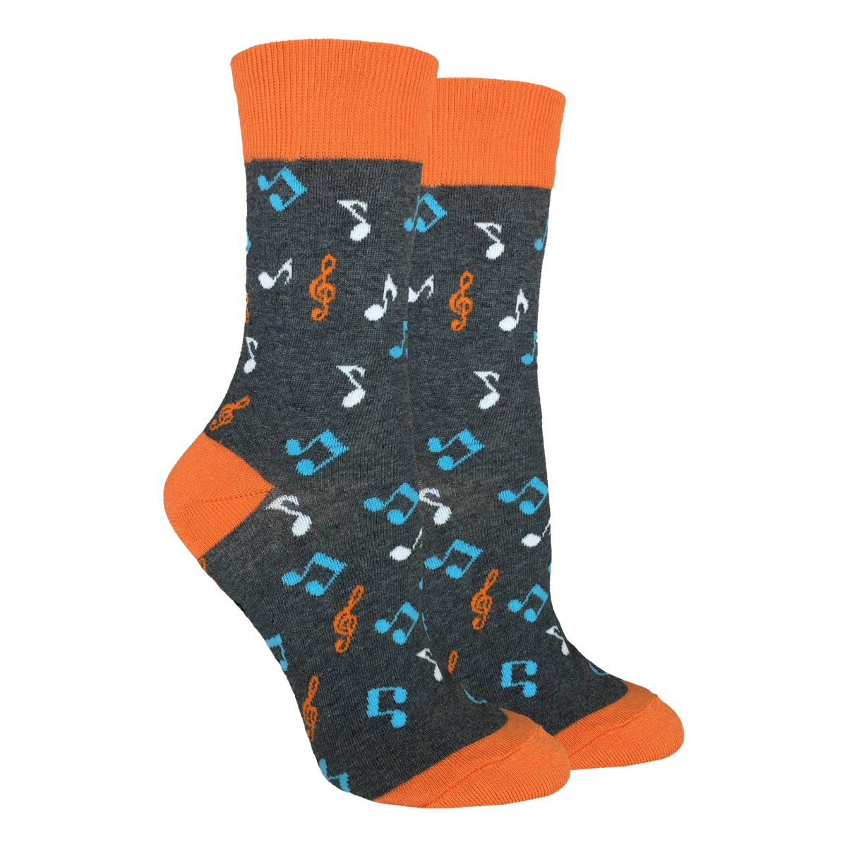 Women&#39;s Orange Music Notes Socks