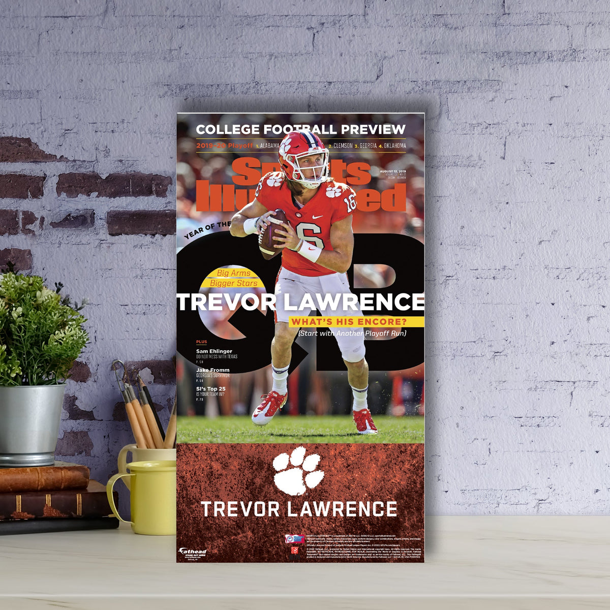 Clemson Tigers: Trevor Lawrence August 2019 Sports Illustrated Cover Mini Cardstock Cutout - Officially Licensed NCAA Stand Out