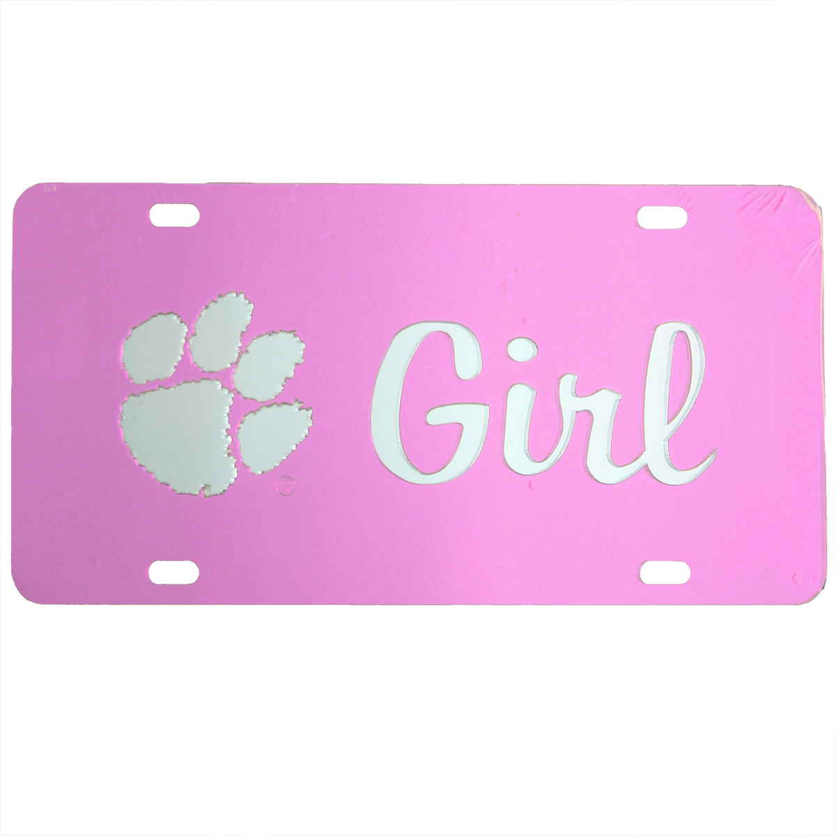 Laser Cut Colored Mirrored Car Tag