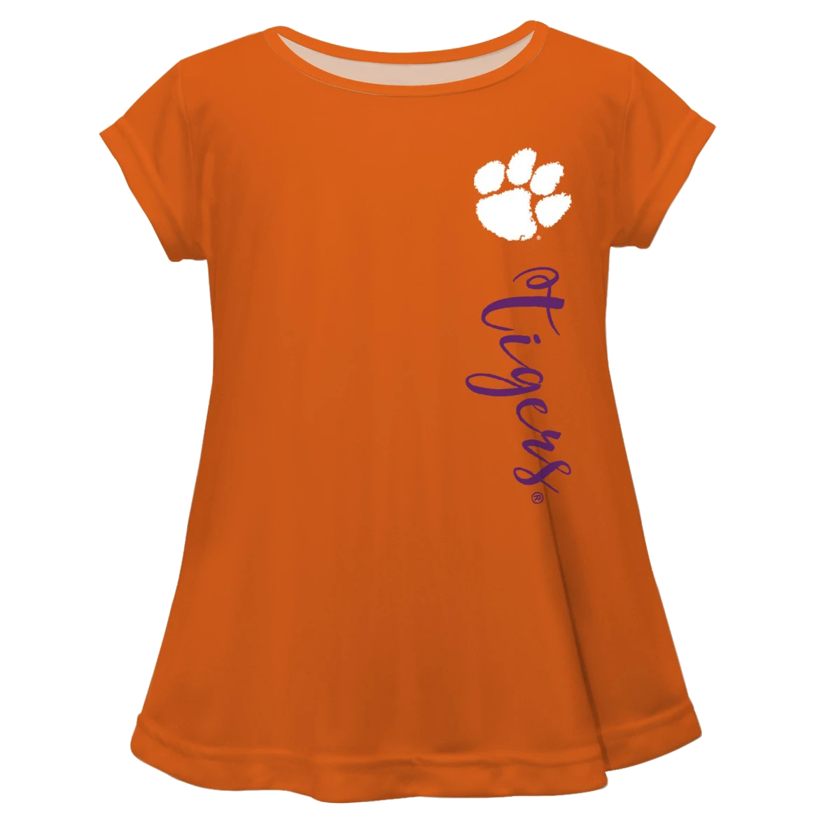 Clemson Tigers Orange Solid Short Sleeve Girl&#39;s Laurie Top
