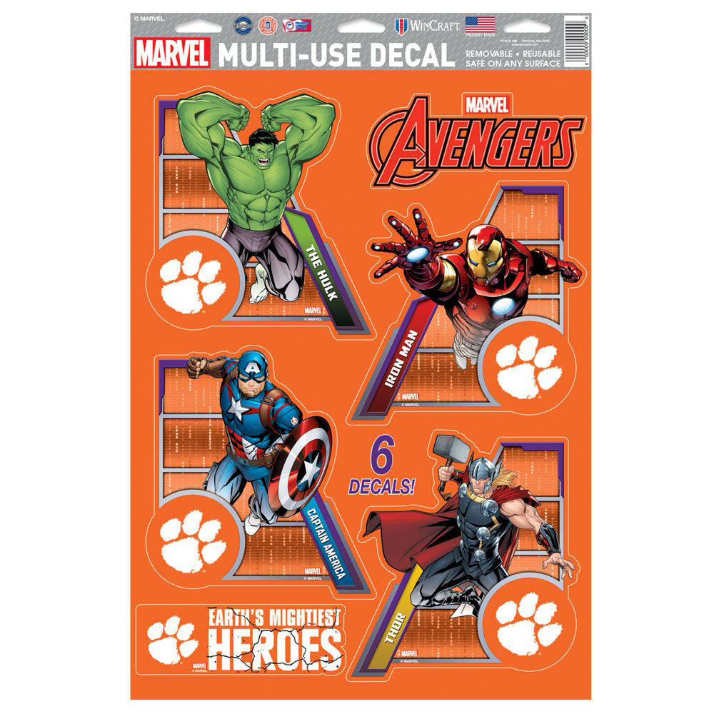 Clemson Tigers Marvel Multi-Use 11&quot;x17&quot; Decal