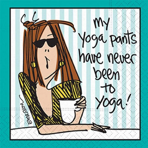 Yoga Pants Never Been to Yoga Beverage Napkin