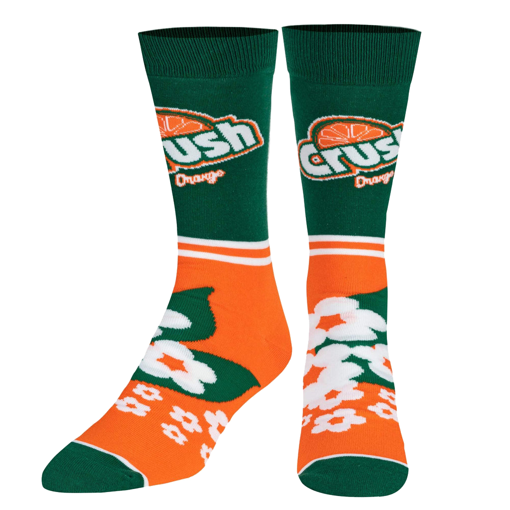 Crush Orange Half Stripe Socks - Mens - 1 Pair