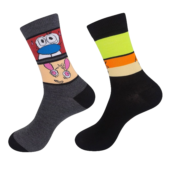 Ren &amp; Stimpy and Rugrats Socks - 2 Pair