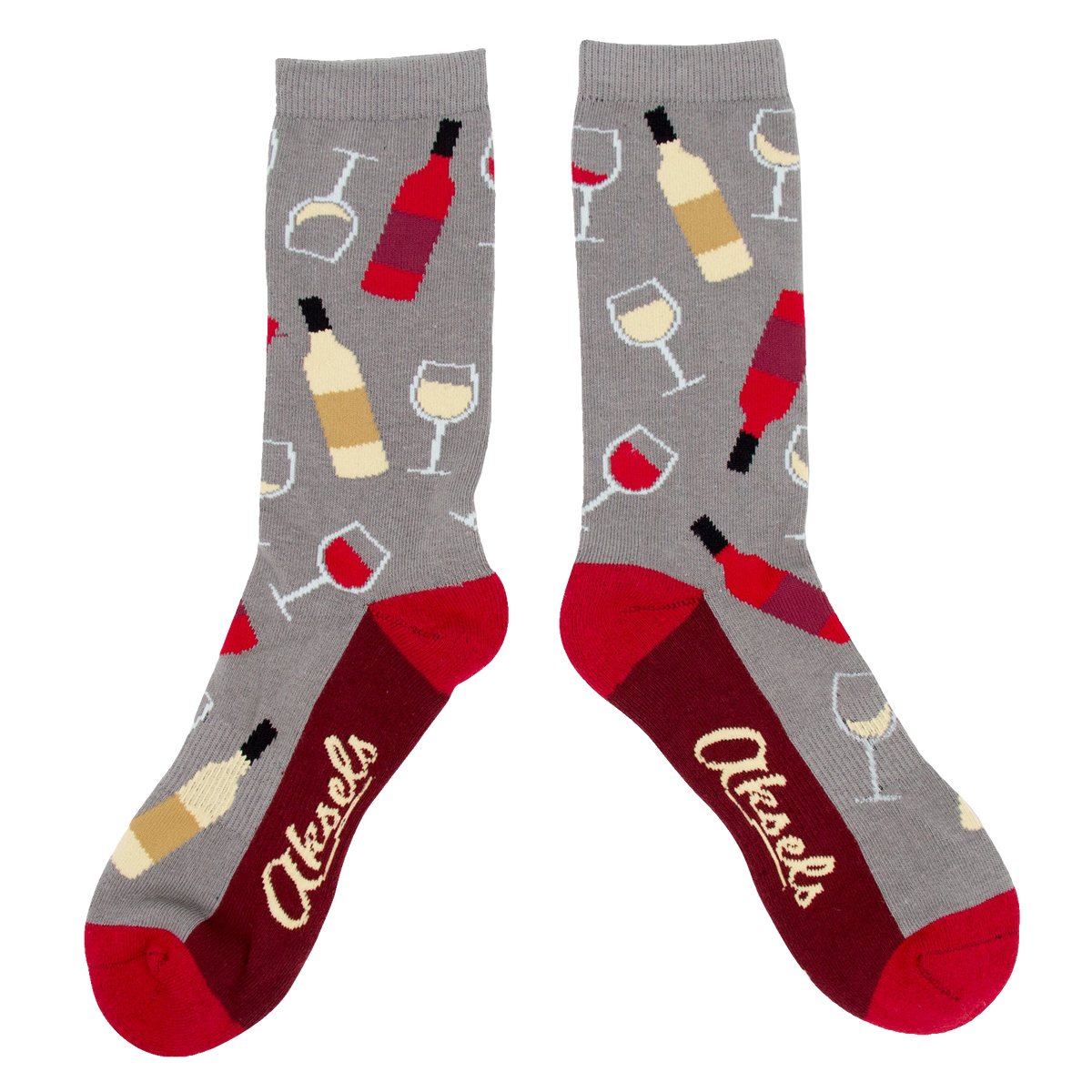 Wine Red White Socks