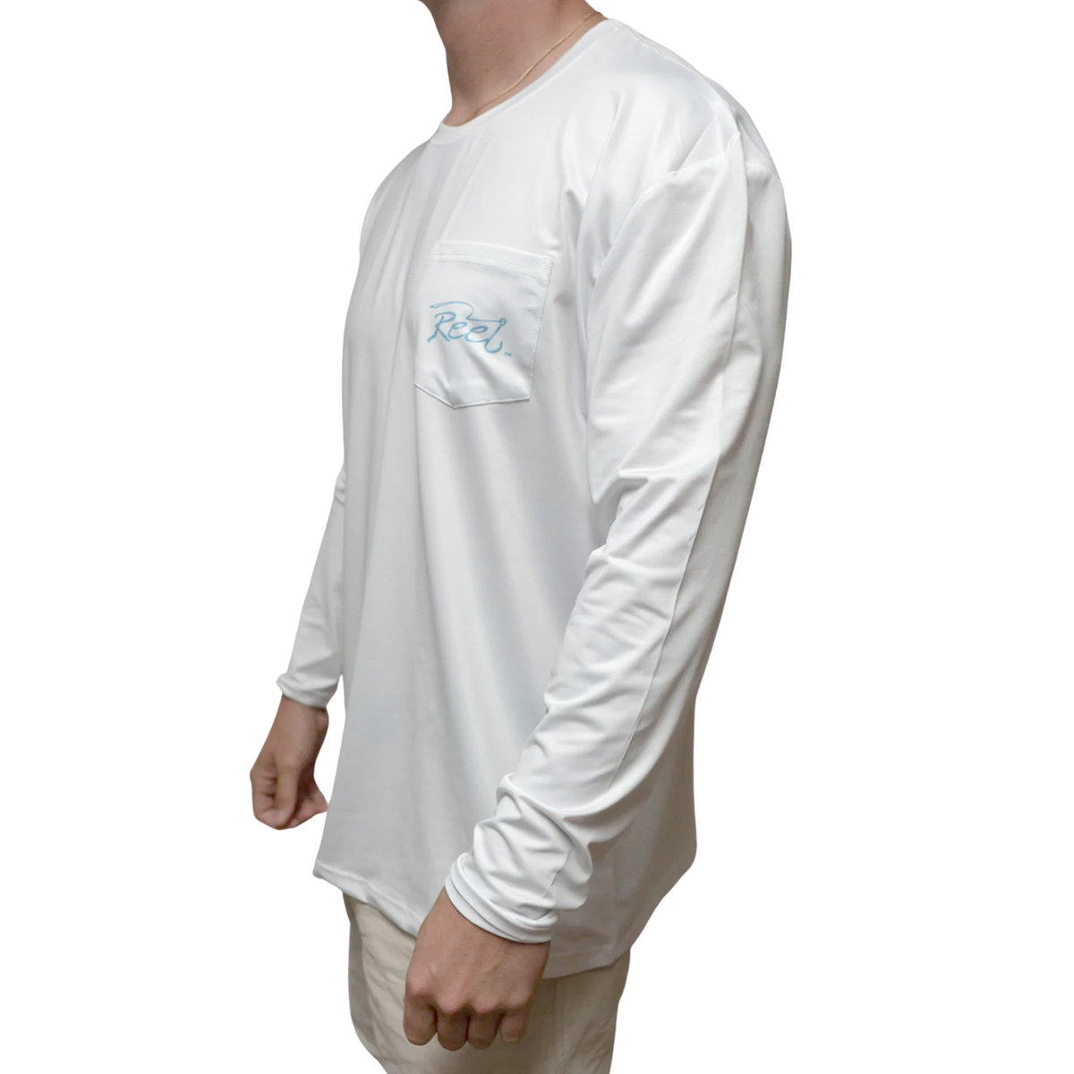 Reel White Performance Long Sleeve T-Shirt with Diamond Label