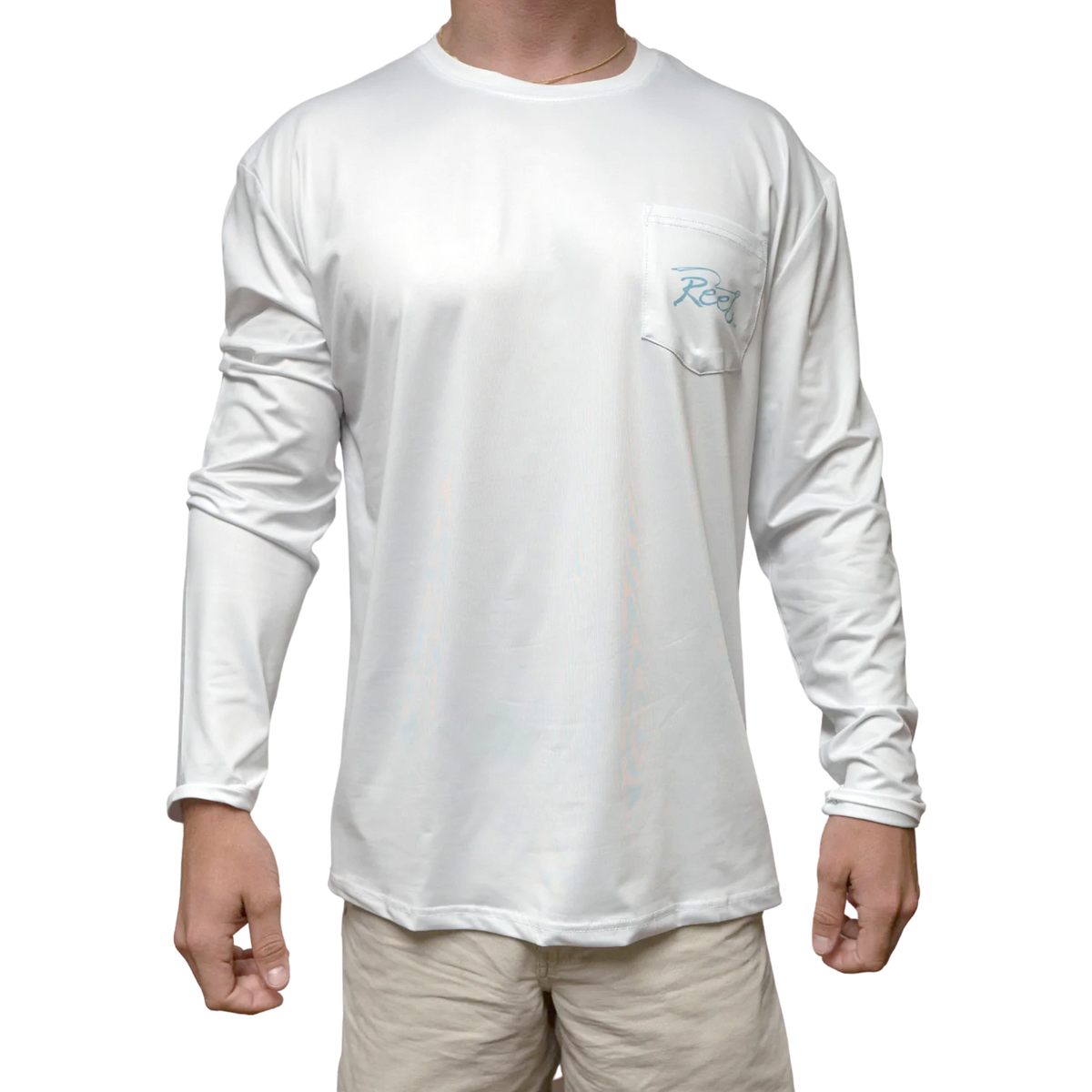 Reel White Performance Long Sleeve T-Shirt with Diamond Label