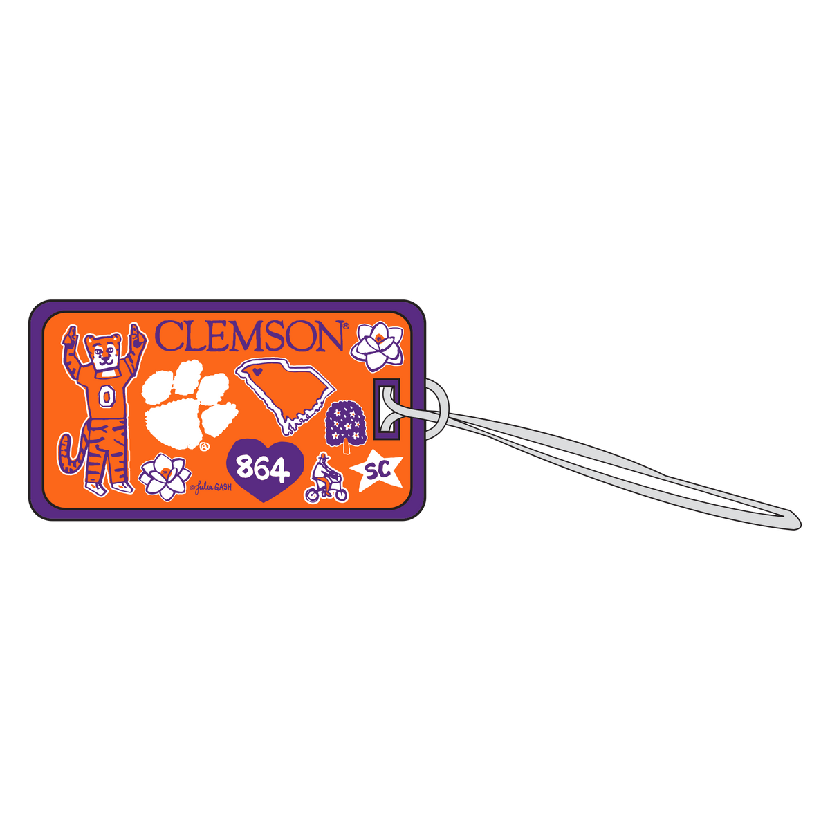 Clemson University Embroidered Luggage Tag