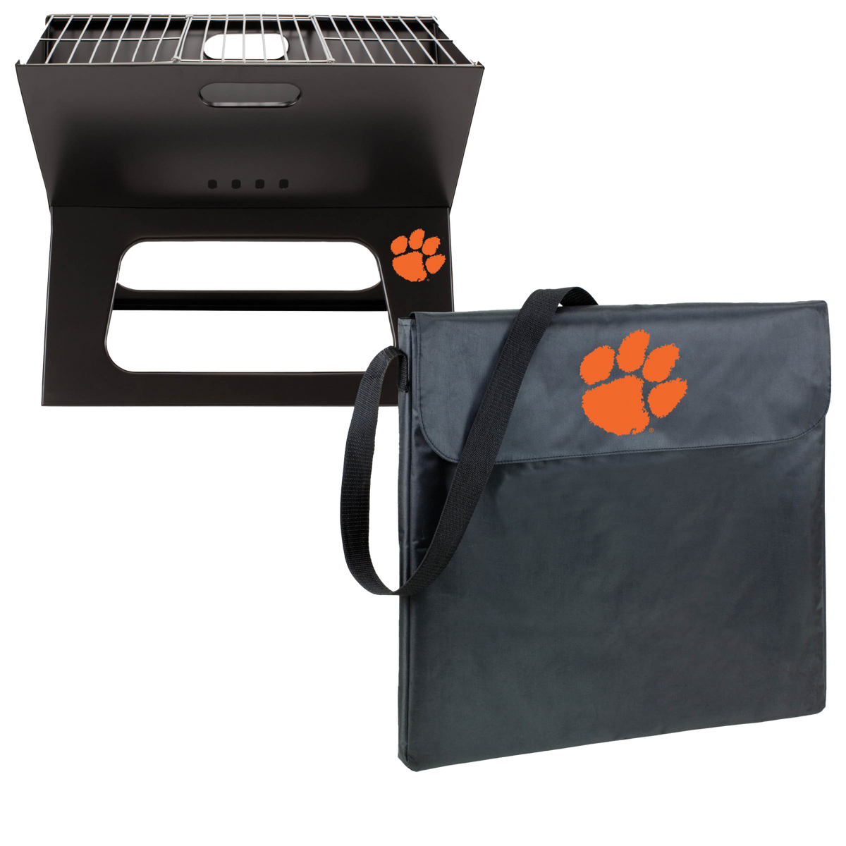 Clemson Tigers - X-Grill Portable Charcoal BBQ Grill - Black | Online Exclusive