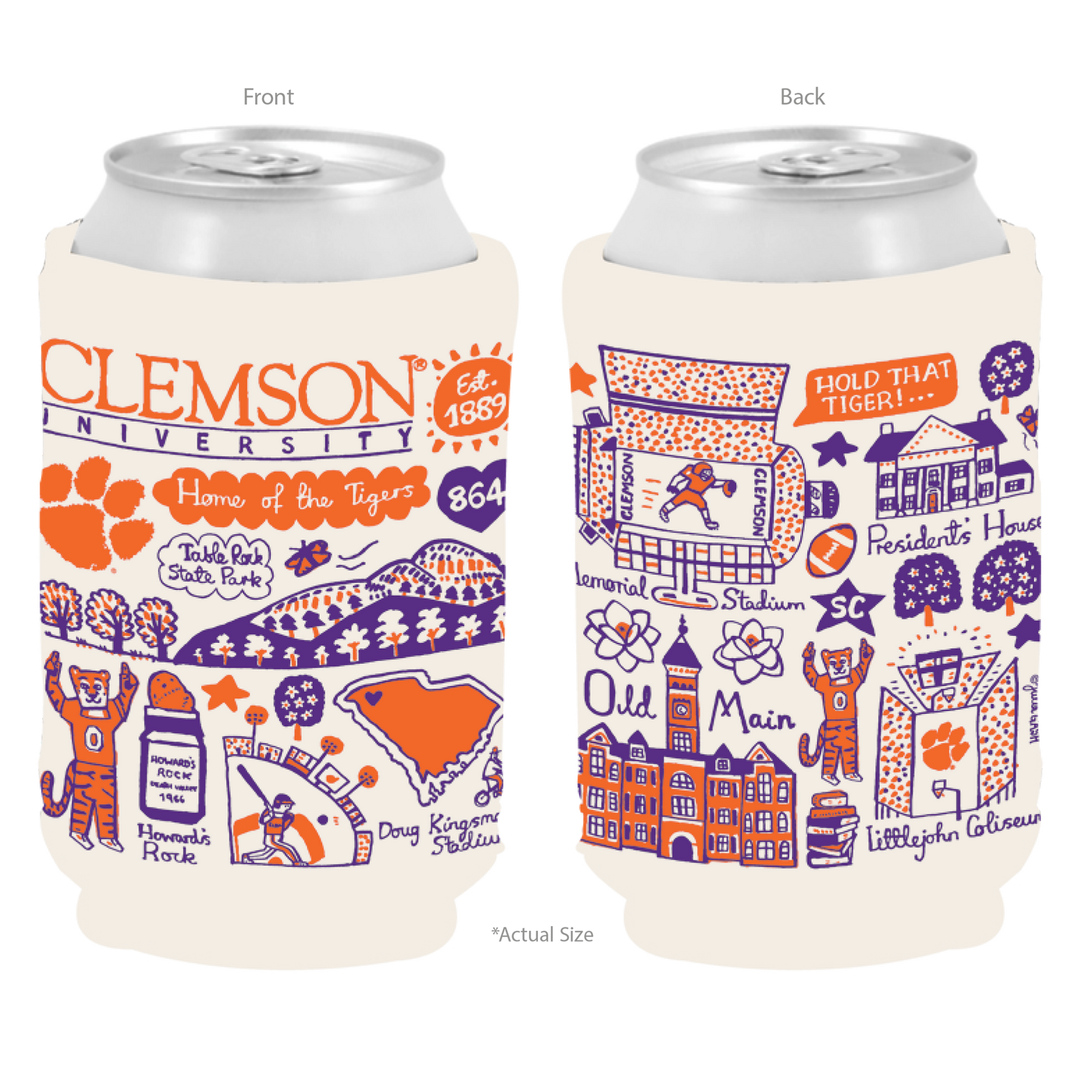 Clemson Tigers 12oz. Black Camo Slim Can Cooler