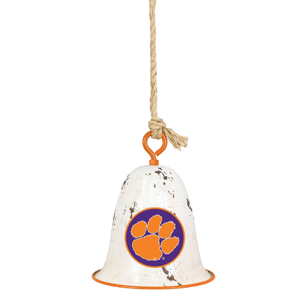 Clemson Distressed Hanging Bell