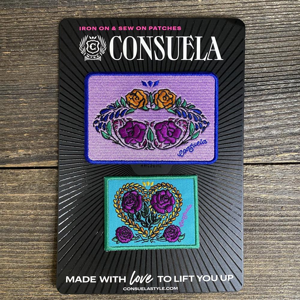 Consuela Board 10 Assorted Iron-On and Sew On Patches
