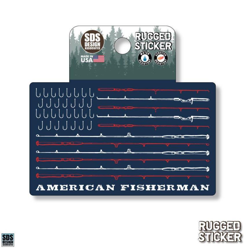 Rugged American Fisherman Decal