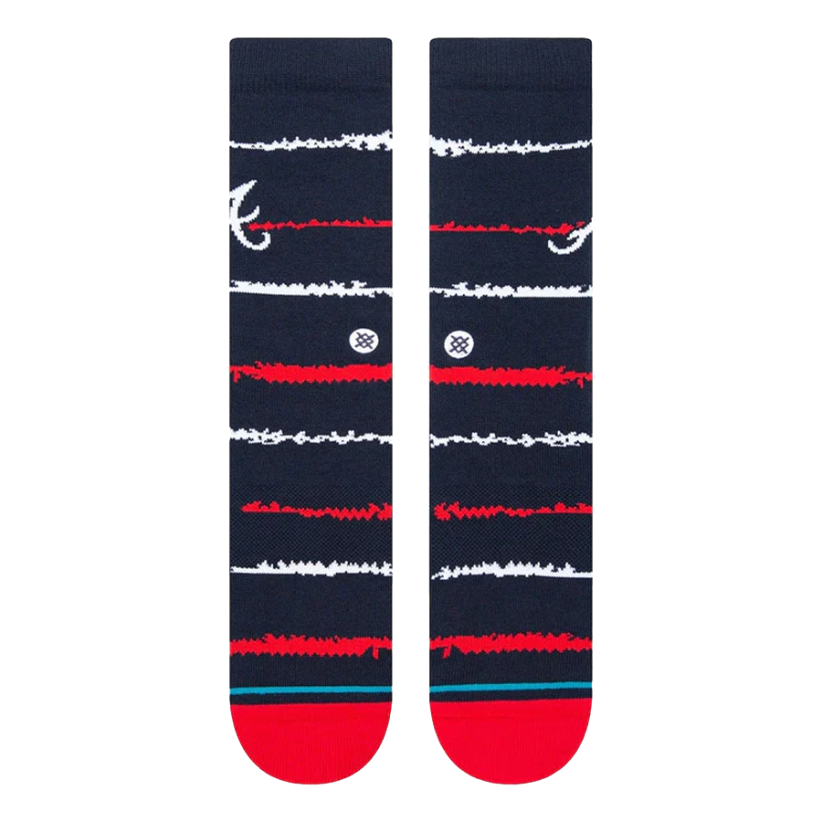 Atlanta Braves Chalk Crew Socks - Large