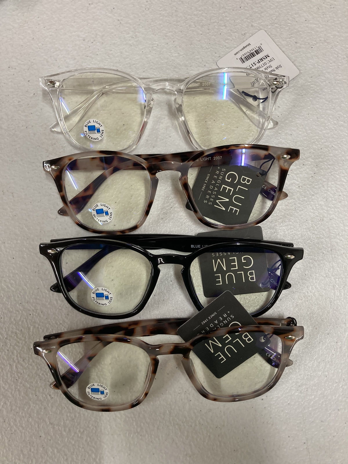 Square Blue Light Lens, Assorted Glasses