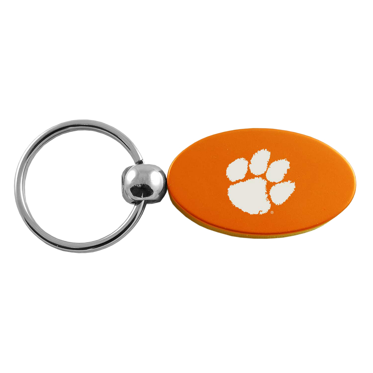 Clemson Oval Colored Key Chain with Paw