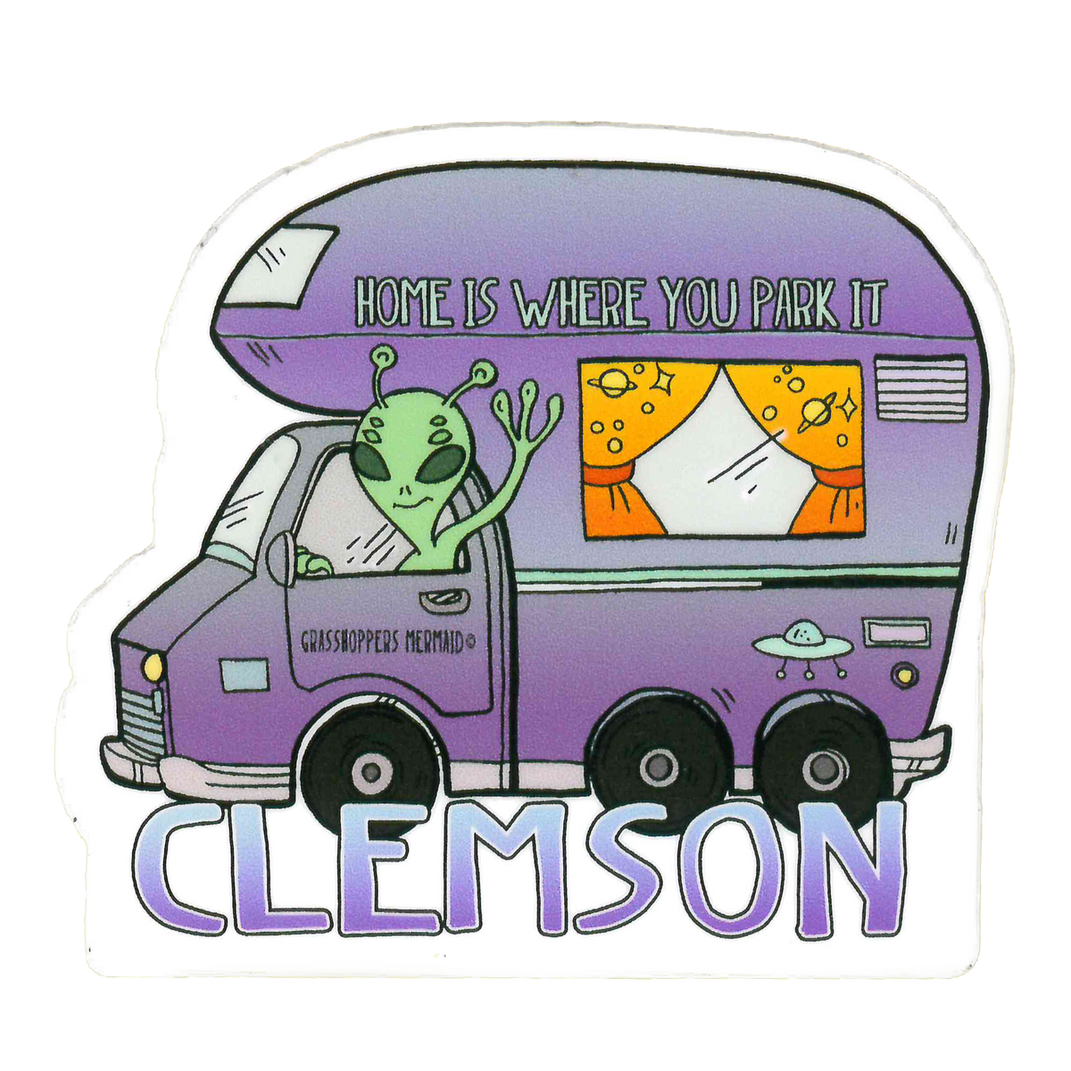 Clemson Alien RV Sticker