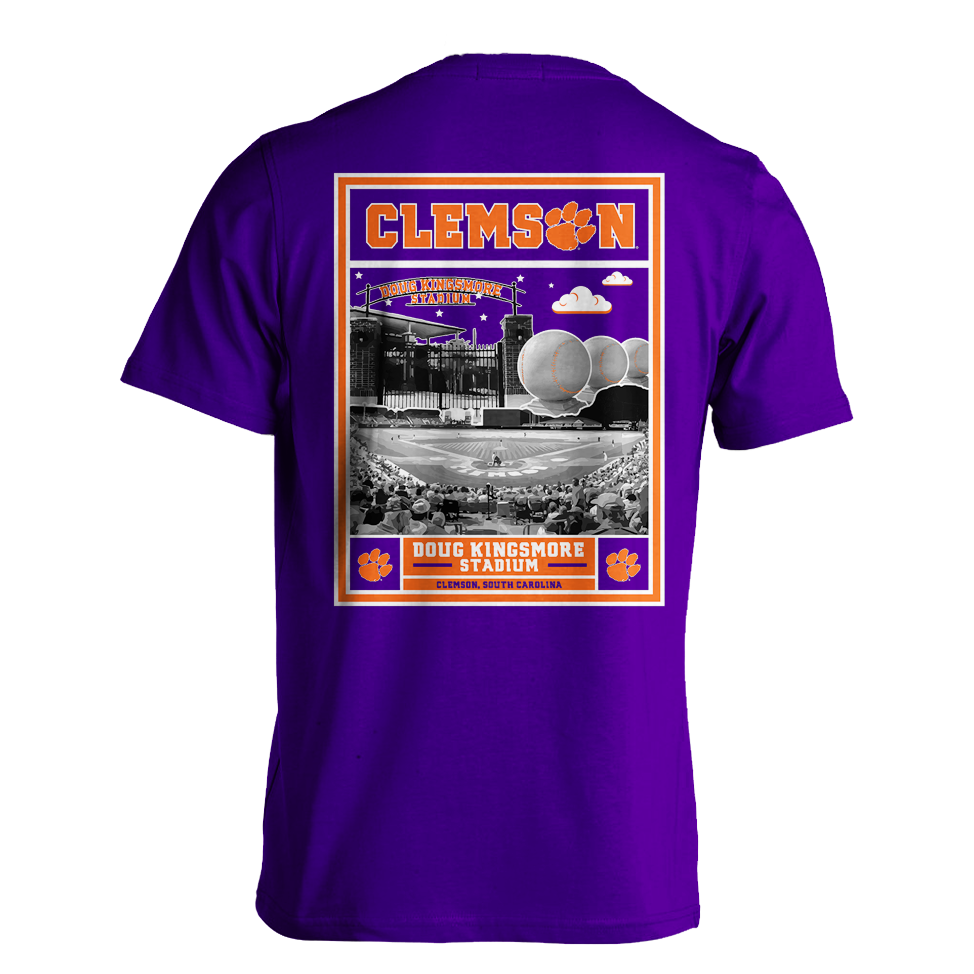 Clemson Doug Kingsmore Stadium Baseball Tee | MRK Exclusive