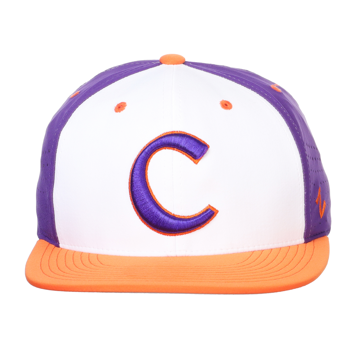 C Hat - Fitted Baseball Color Hyper-Cool Stretch with Clemson Mr. Knickerbocker Three