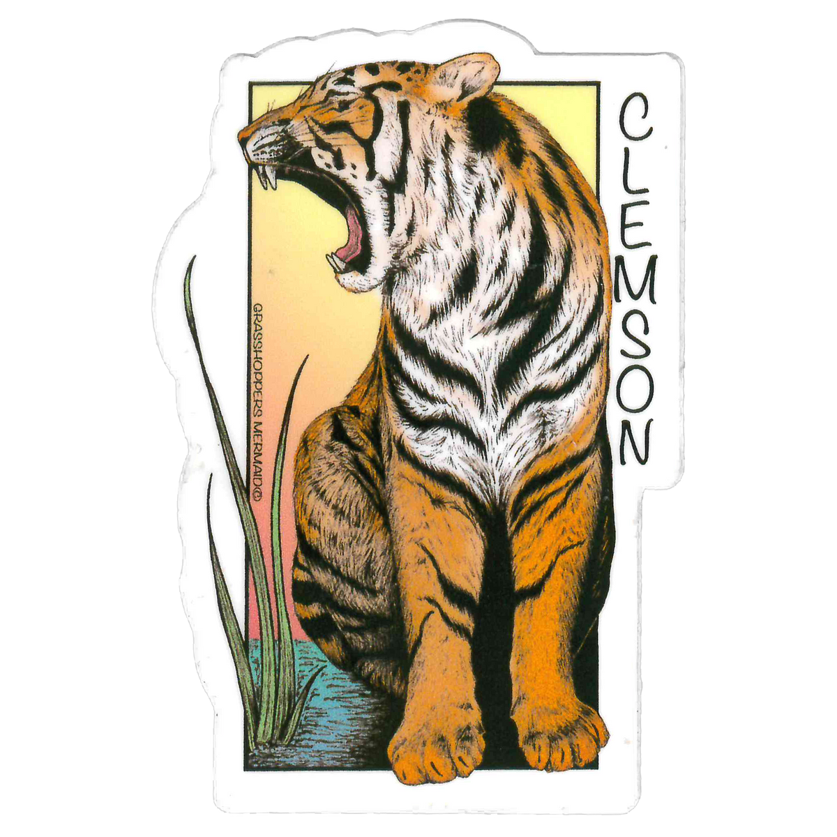 Clemson Tiger Yawning Sticker
