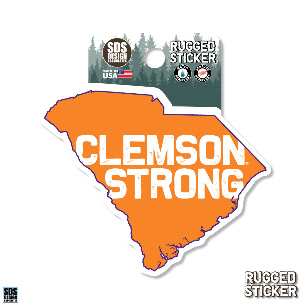 Rugged Clemson Strong State Decal