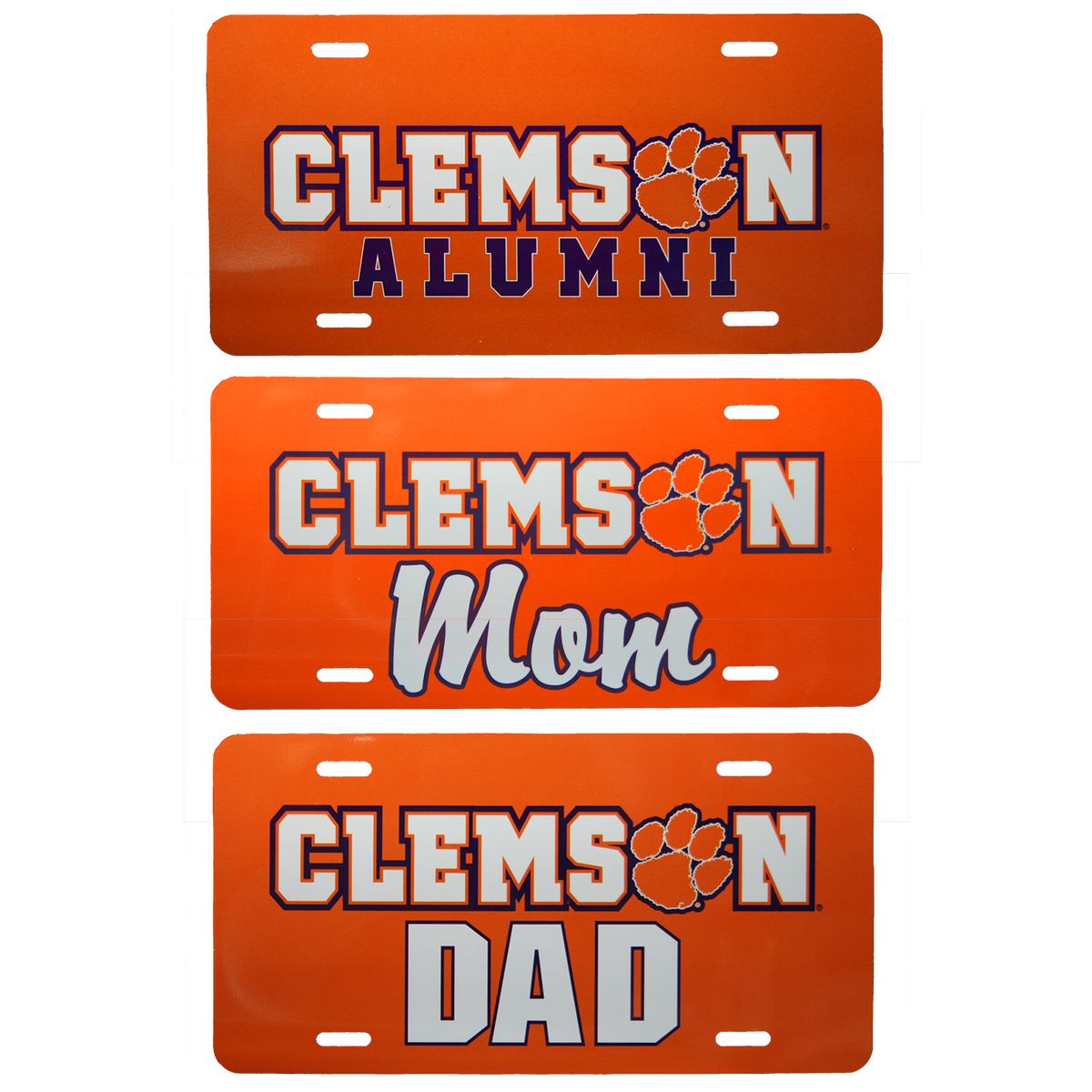 Clemson Family Metal Car Tags
