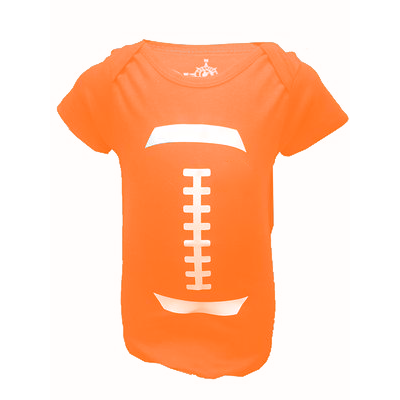 Clemson Orange Bodysuit with Football Design in White