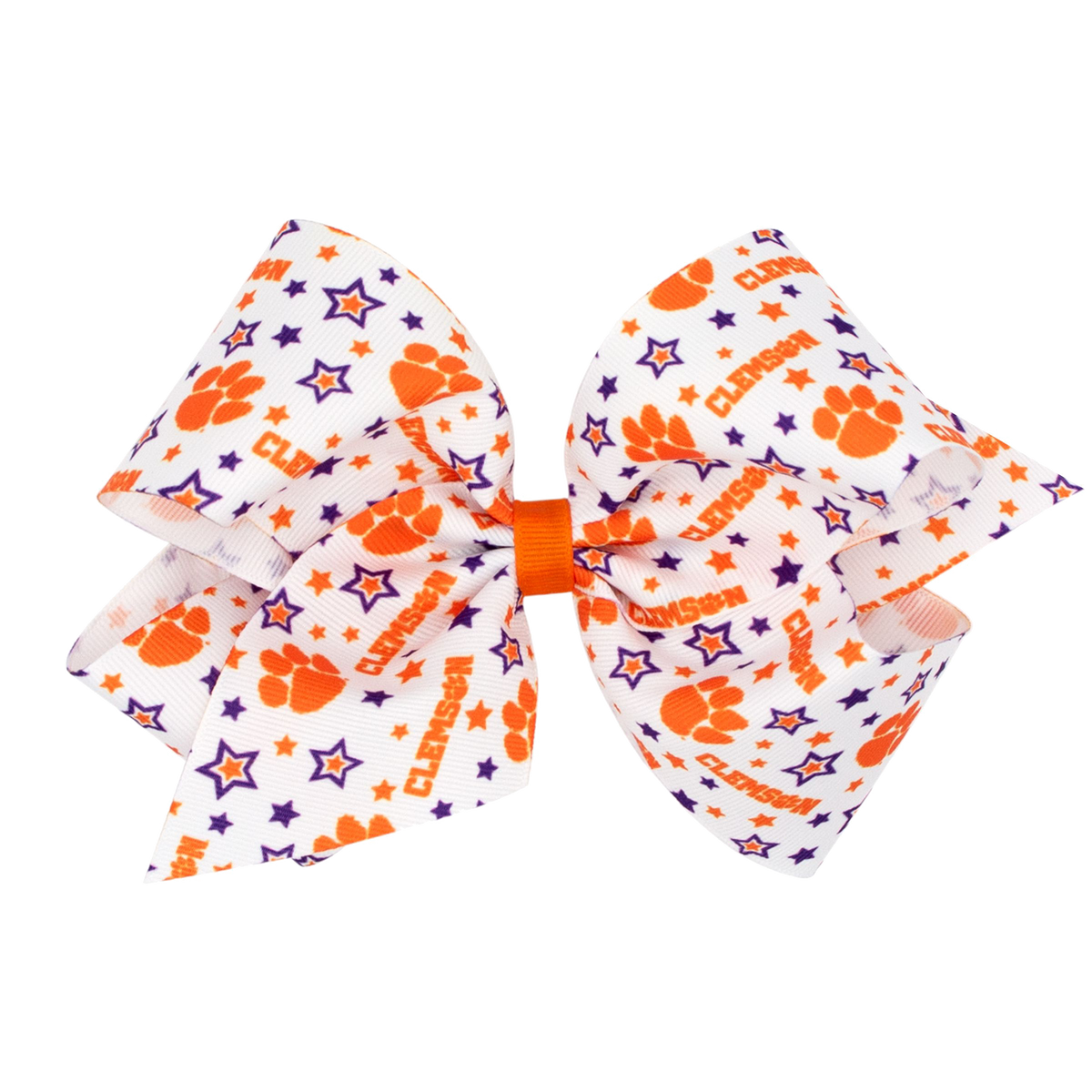 Clemson College Star Print Bow - King Size