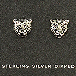 White Gold Tiger Stud Earrings