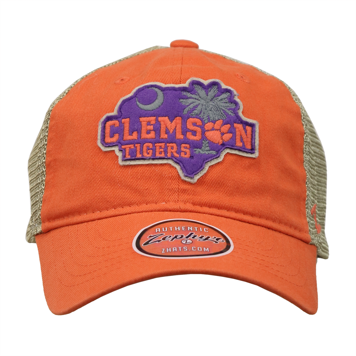 Clemson Tigers Heartland Palmetto Tree Trucker Hat - Snapback