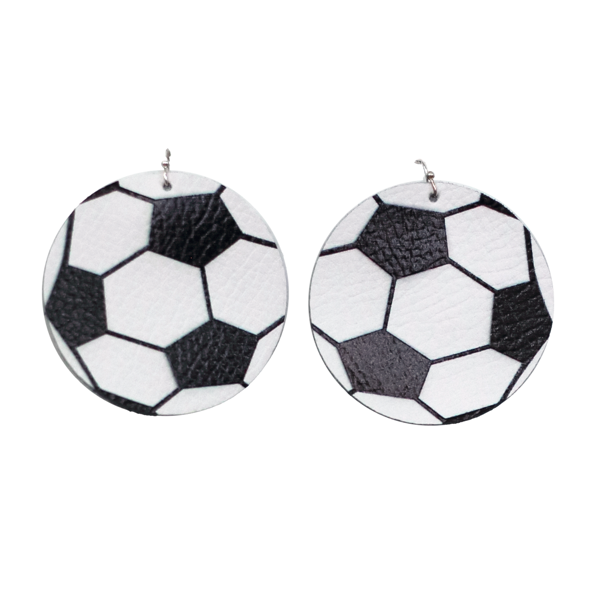 Soccer Leather Round Earrings