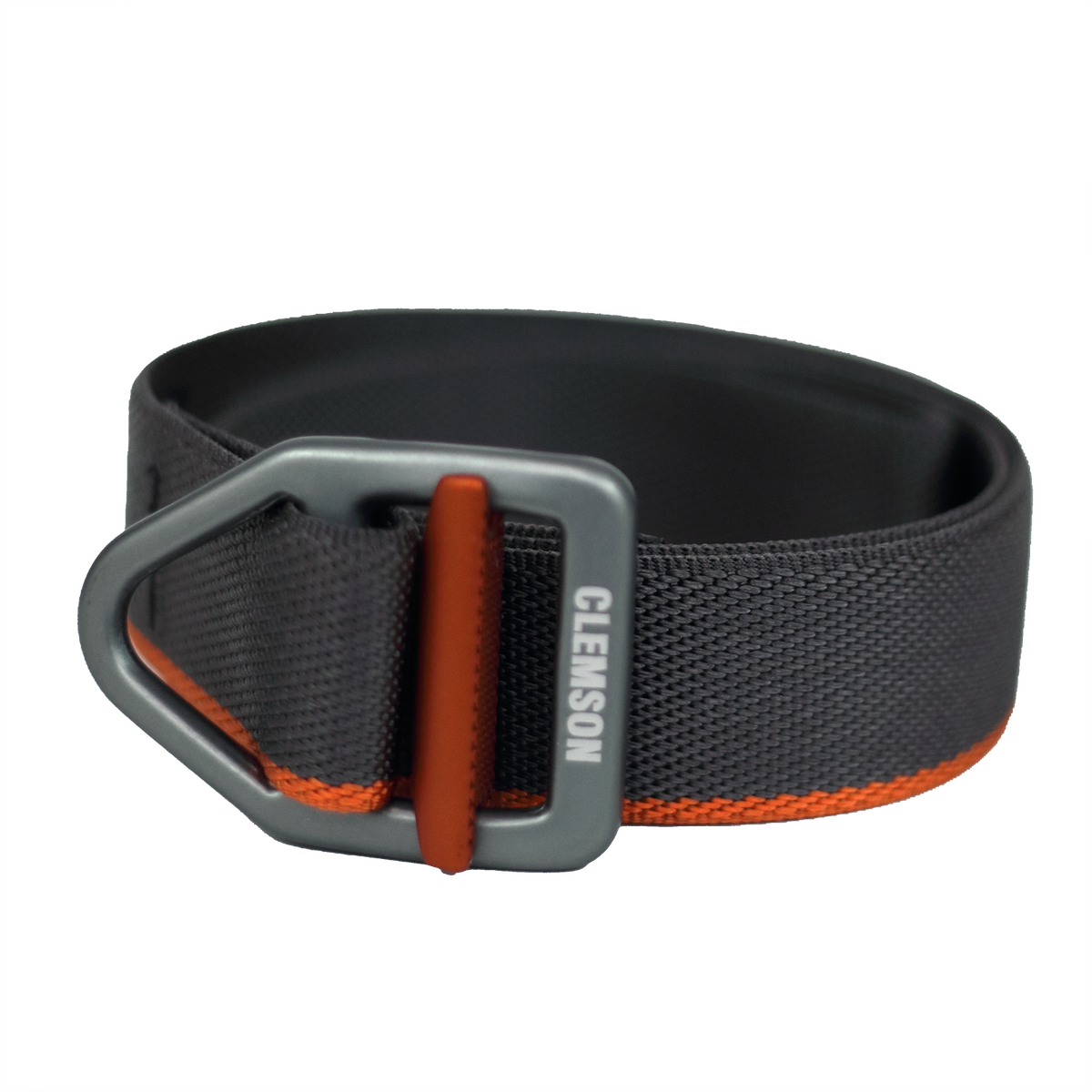 Clemson Engraved Grey and Orange Adjustable Belt