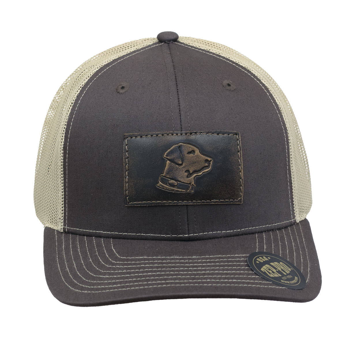 Labrador Retriever Burnished Leather Patch Hat