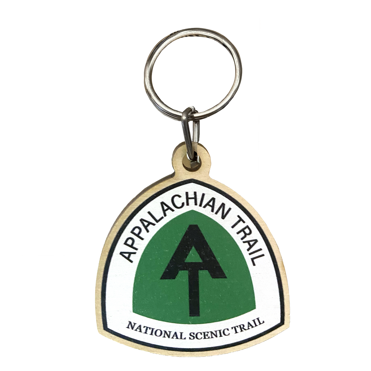 The Great Outdoors Appalachian Trail Badge Wooden Keychain
