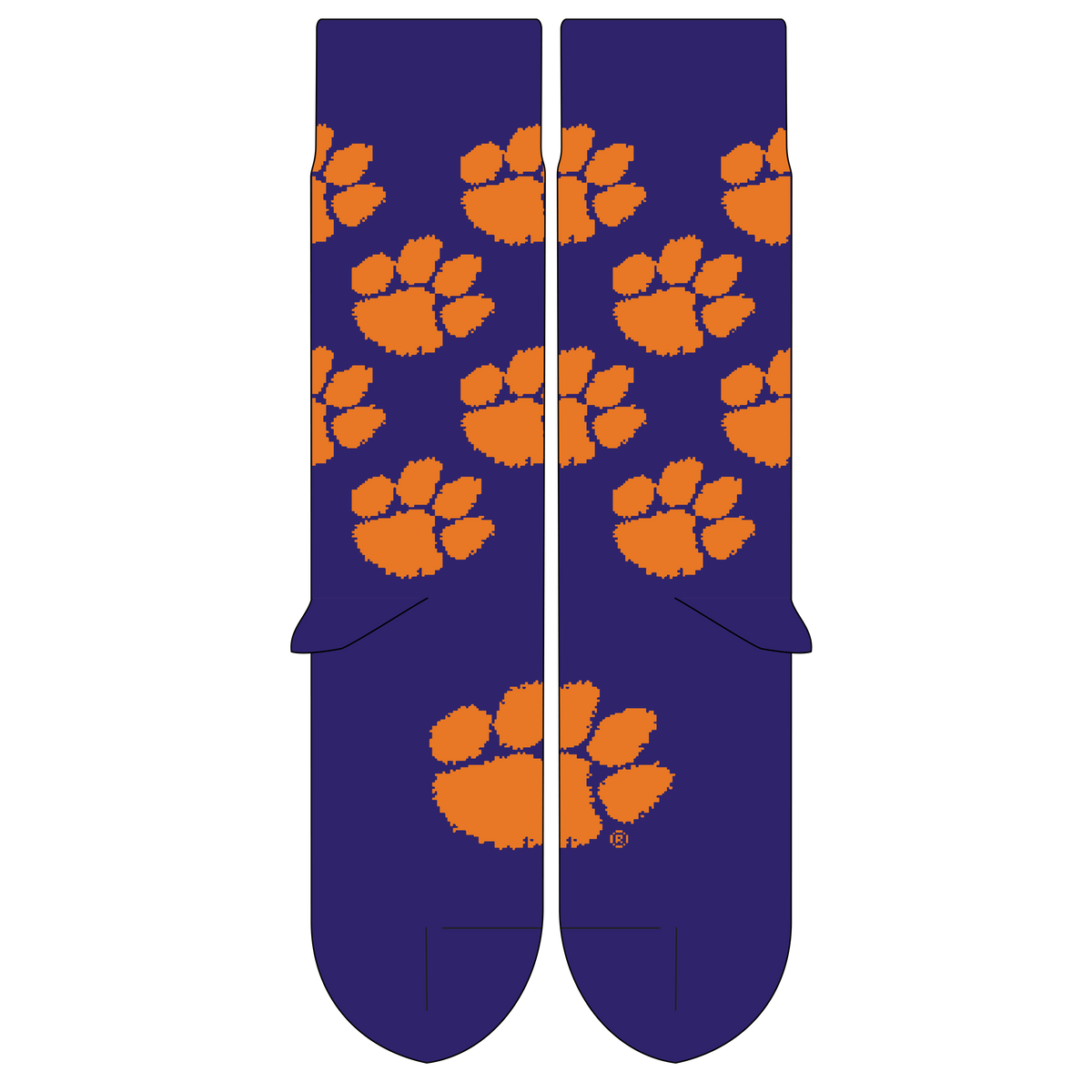 Clemson Purple with Allover Paw