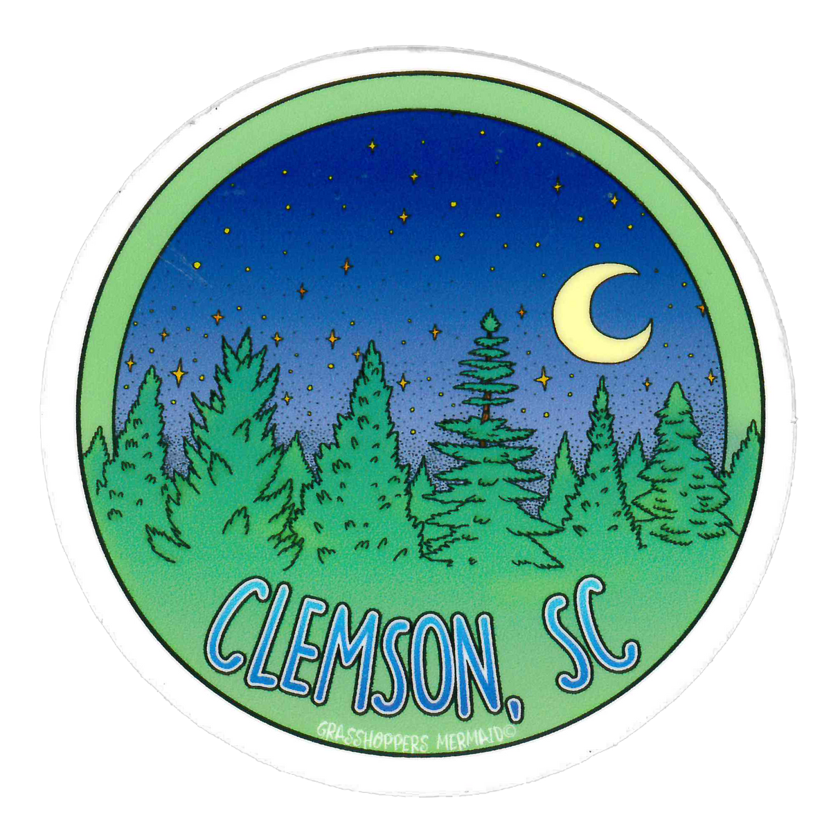 Clemson Forest Night Sticker