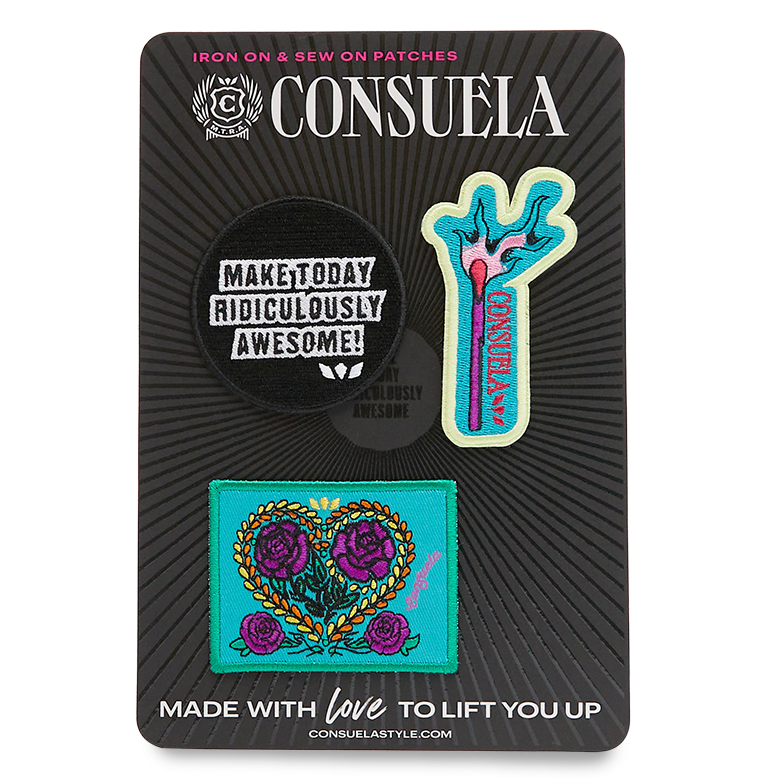 Consuela Board 14 Assorted Iron-On and Sew On Patches