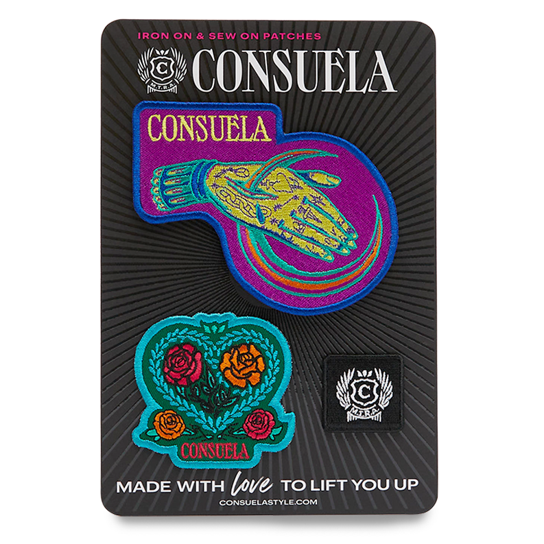 Consuela Board 16 Assorted Iron-On and Sew On Patches