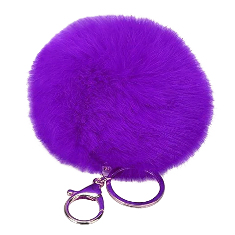 Clemson Purple Pom Pom Keychain with Snaphook