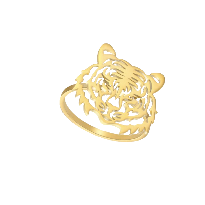 Porcelain Ceramic Baby Tiger Animal Shaped Adjustable Ring | DOTOLY